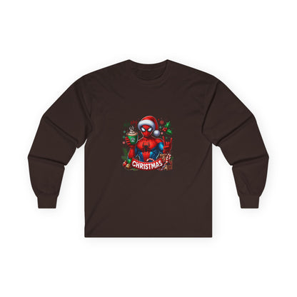 Christmas and Coffee with Spidey- Unisex Ultra Cotton Long Sleeve Tee