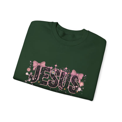 Jesus Floral Crewneck Sweatshirt – The Way The Truth The Life Christian Pullover