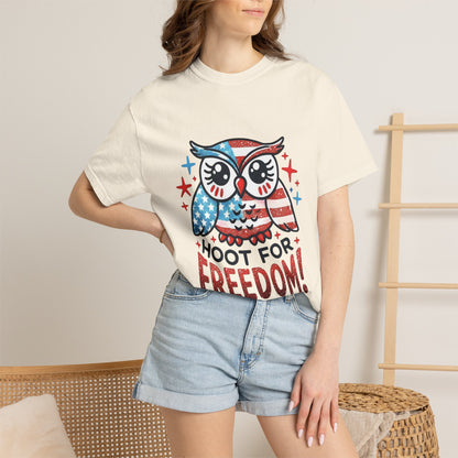 Patriotic 'Hoot for Freedom' Owl T-Shirt