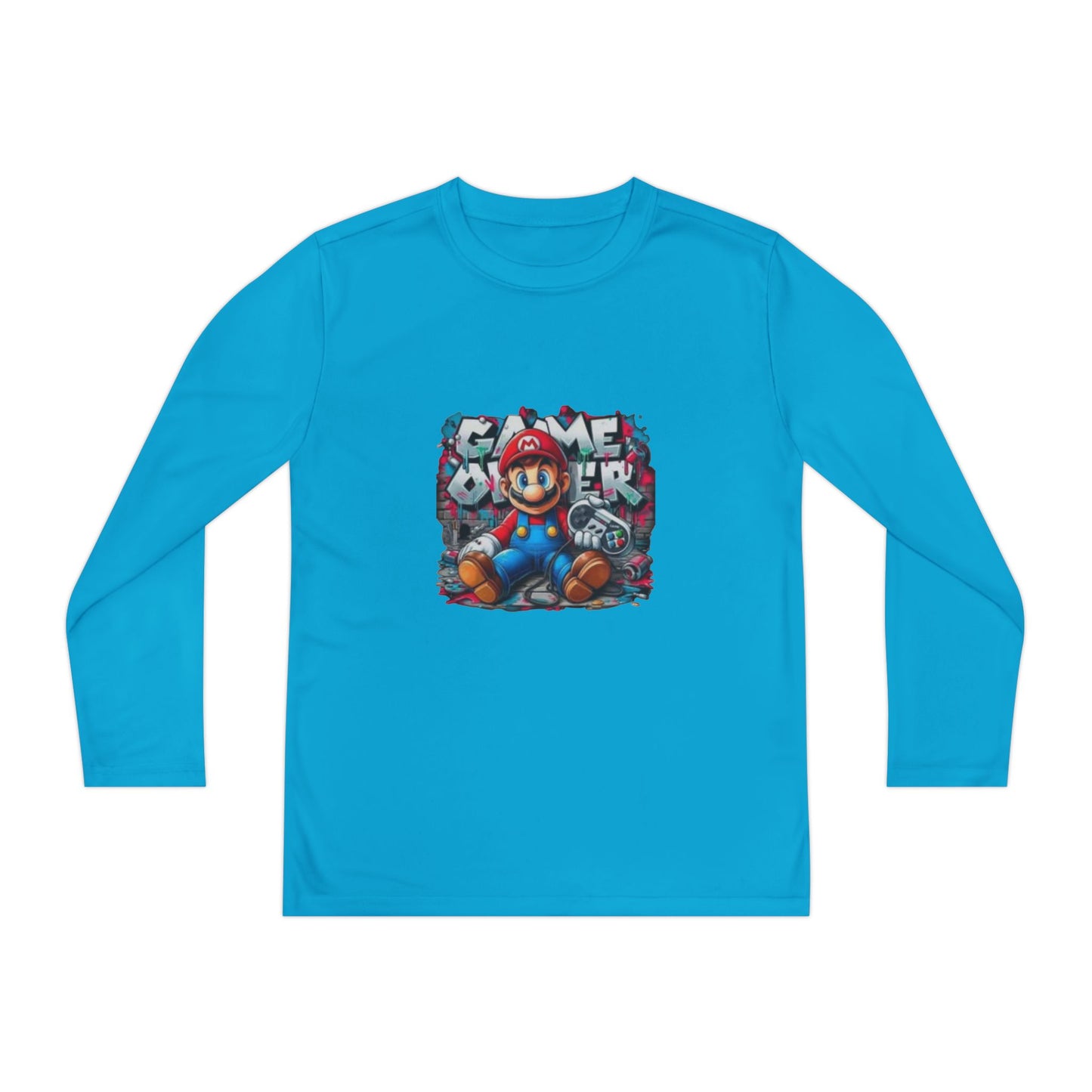"Game Over" Graphic Youth Long Sleeve Gamer Character Tee