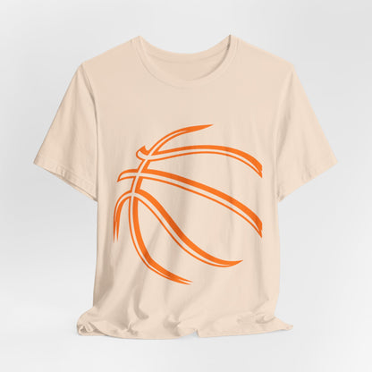 Basketball Line Art Tee — Orange Outline Basketball T-Shirt