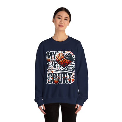 Basketball 'My ❤️Is On That Court' Crewneck Sweatshirt