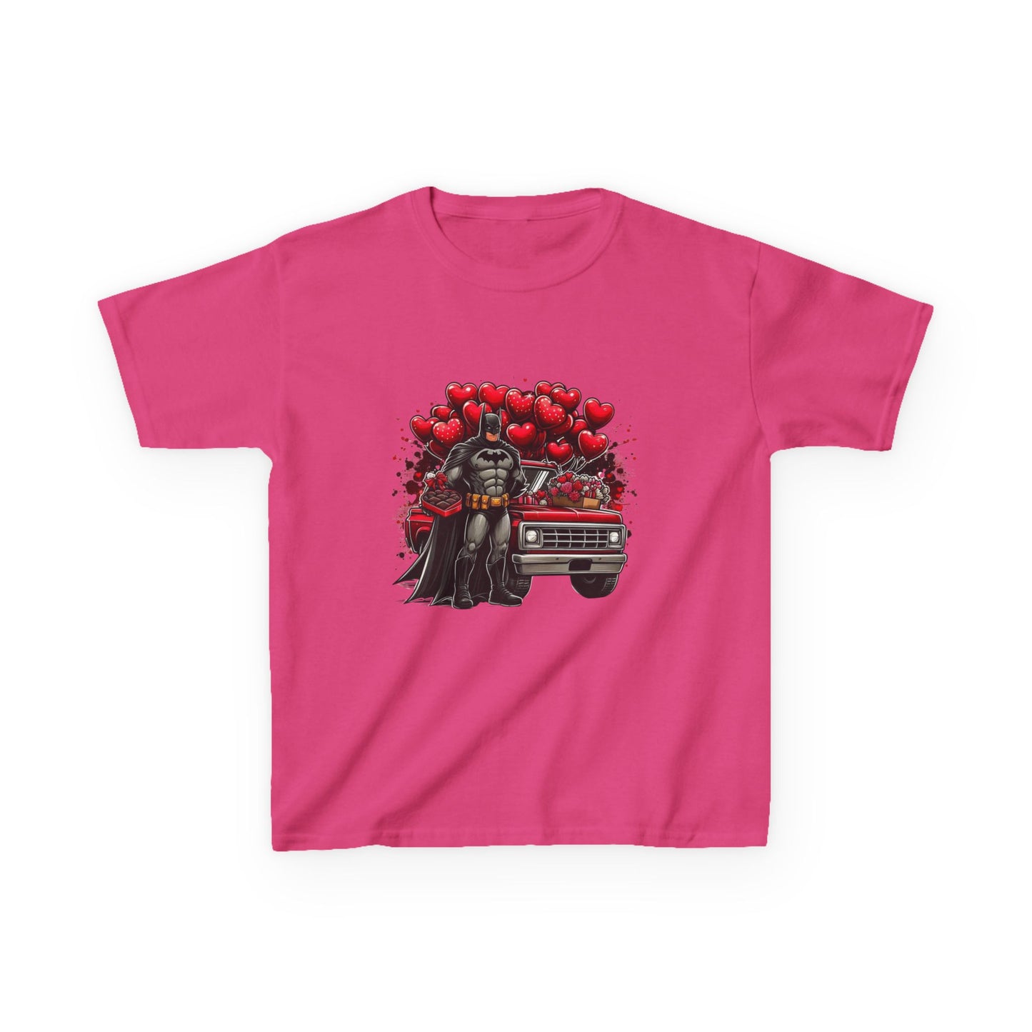 Kids Vader Valentine T‑Shirt — Darth Vader with Hearts and Vintage Car