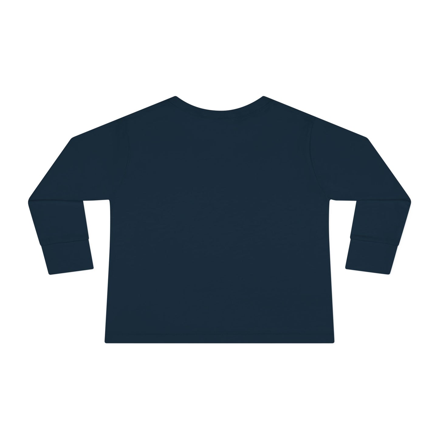 BLUE-Y Toddler Long Sleeve Tee — "OMG Santa! I Know Him!" DOG Christmas Shirt