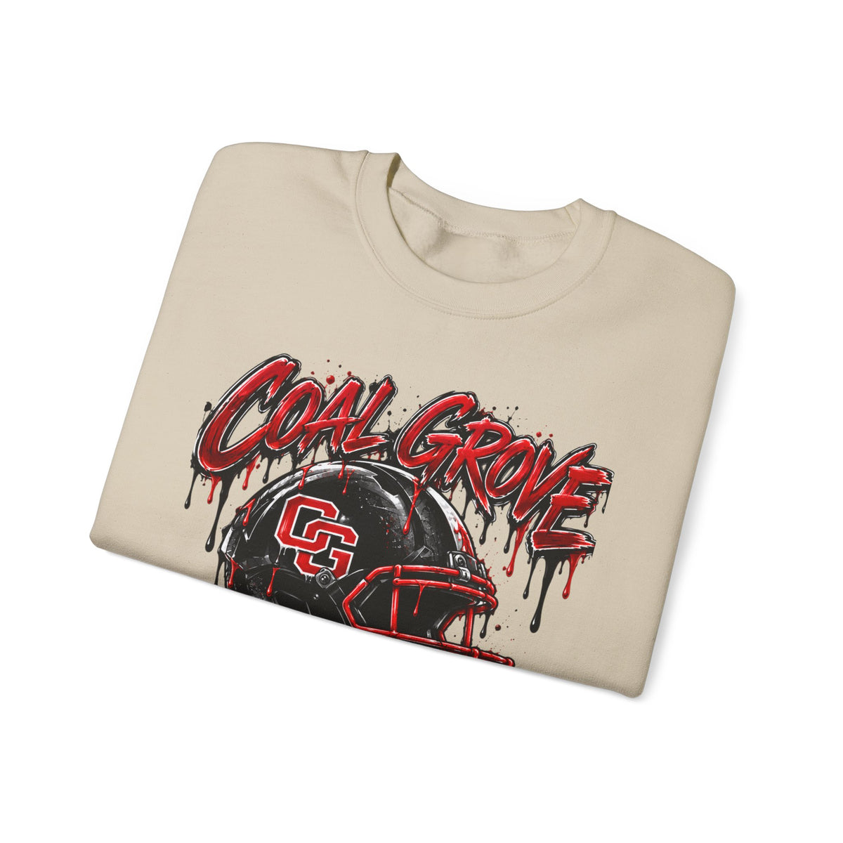 Crewneck Sweatshirt — Coal Grove Hornets Football Helmet Drip Design