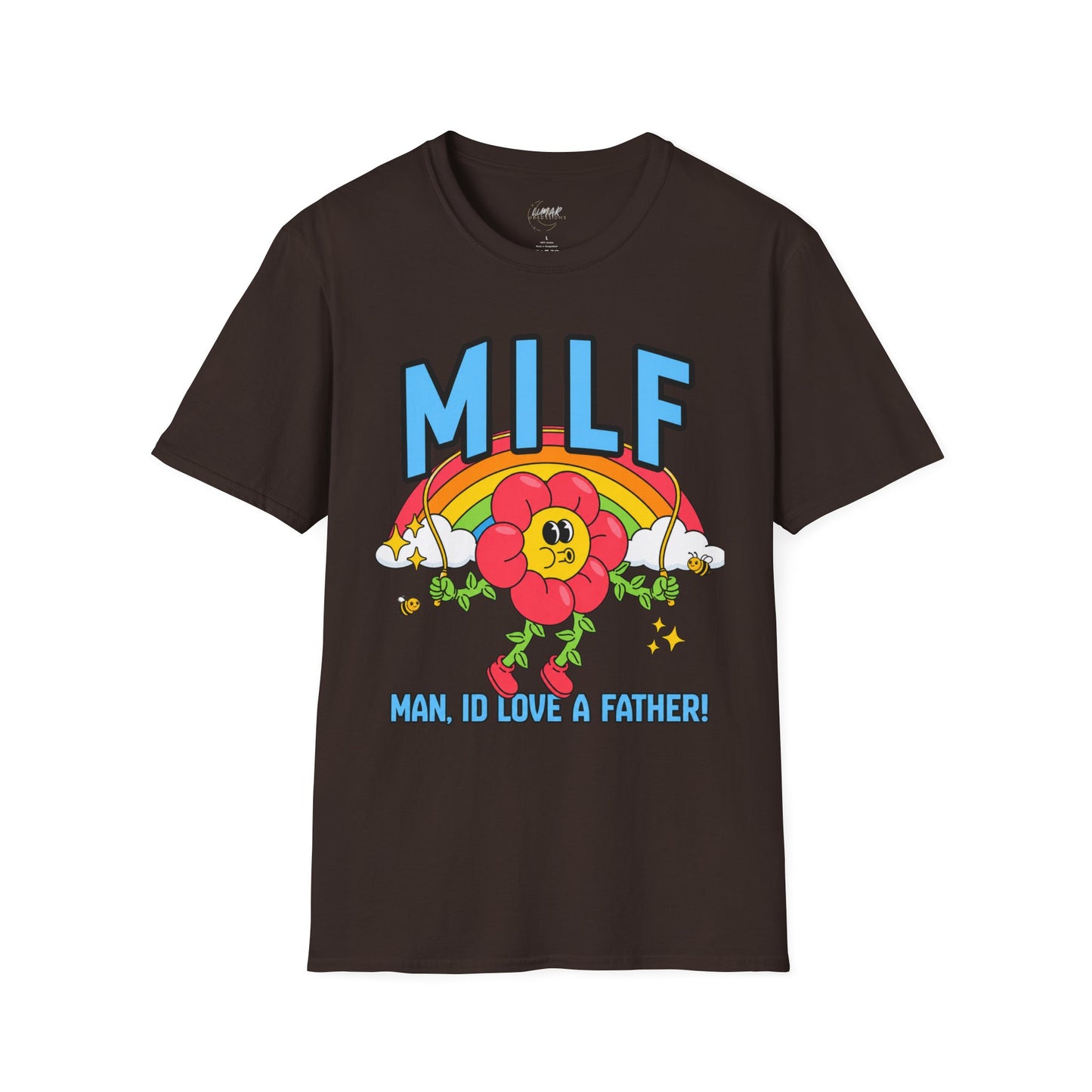 T-Shirt — Retro Rainbow 'MILF' Floral Graphic Tee