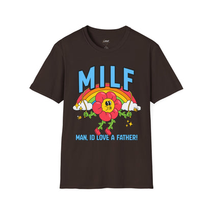 T-Shirt — Retro Rainbow 'MILF' Floral Graphic Tee
