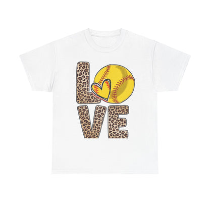 Softball Love Leopard Print T-Shirt