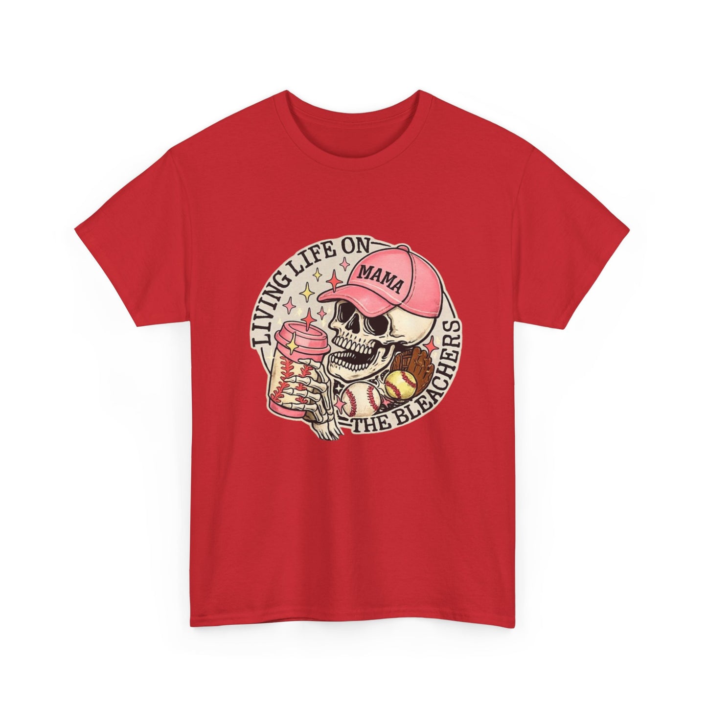 Living Life SPORTS MOM Skull Tee — Mama Cap Vintage Surf School Shirt