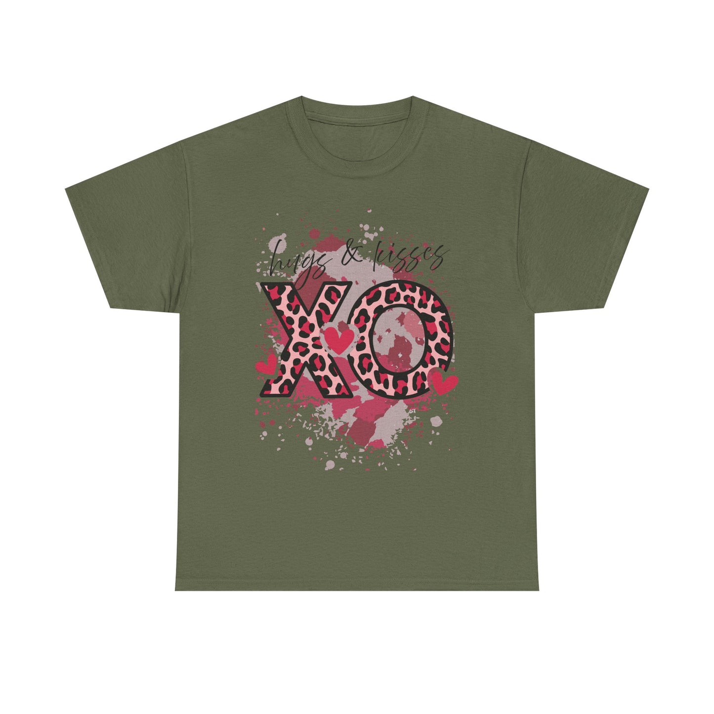 XO Hugs & Kisses Leopard Print Tee — Valentine's Day Graphic Shirt