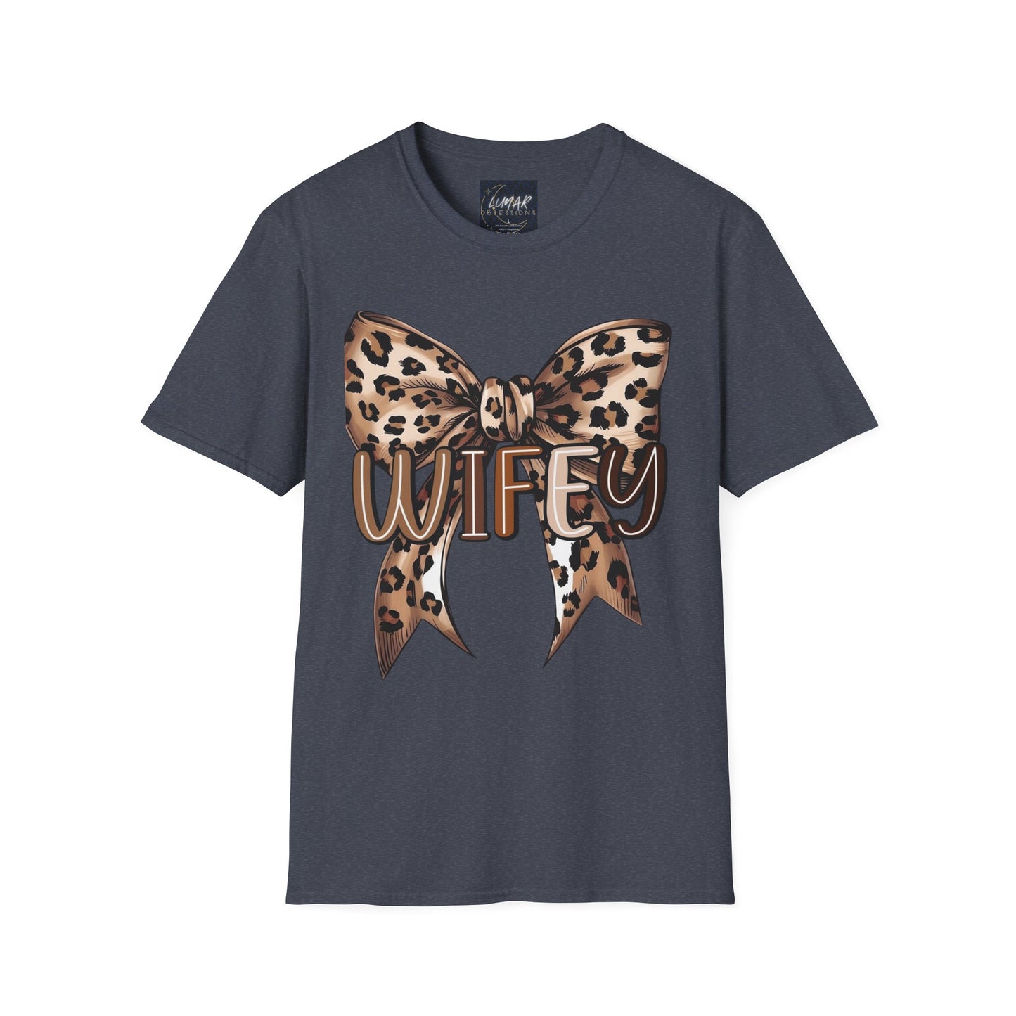 Wifey Leopard Bow T-Shirt — 'WIFEY' Leopard Print Bow Tee