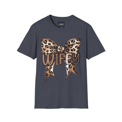 Wifey Leopard Bow T-Shirt — 'WIFEY' Leopard Print Bow Tee