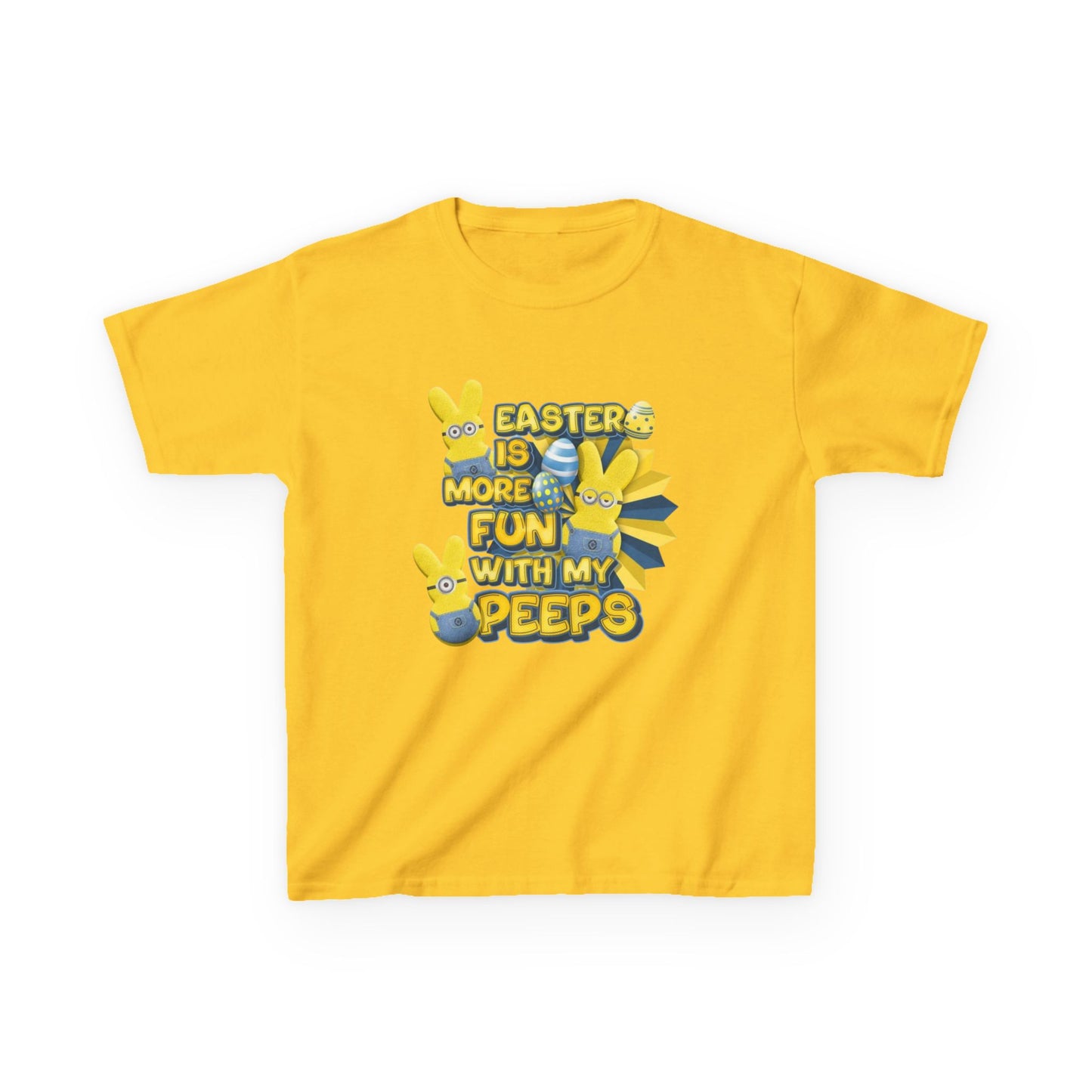 Kids Tee — "Easter Is More Fun With My Peeps" Cute Bunny & Chick Design