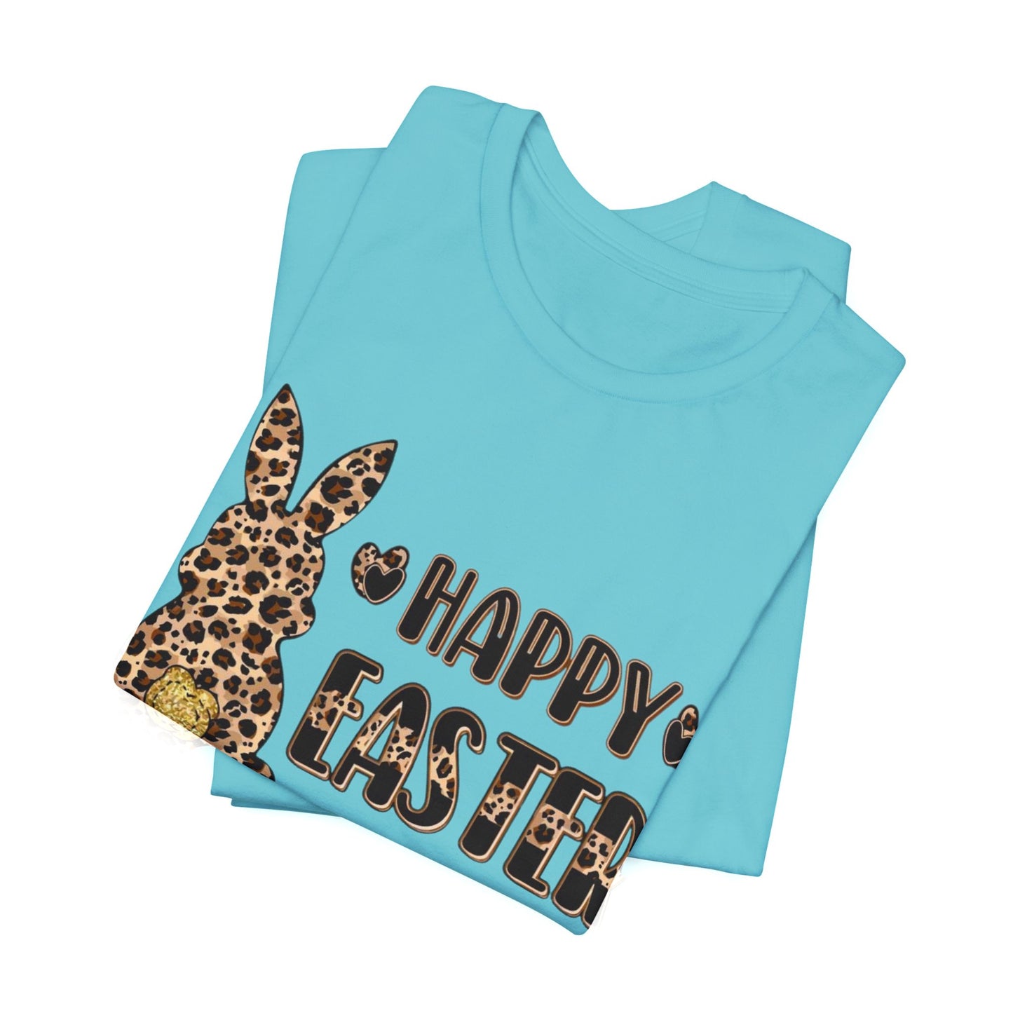 Leopard Print 'Happy Easter' Bunny Tee