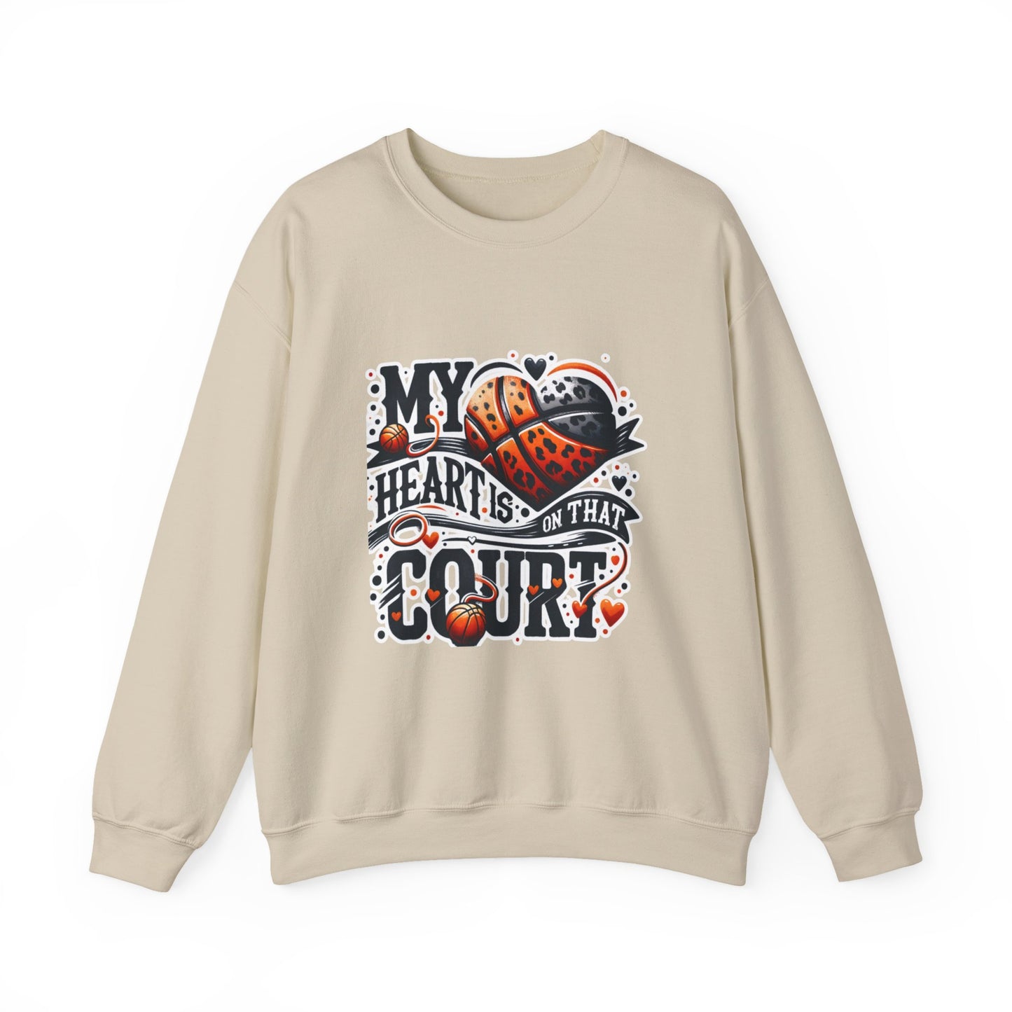 My heart is on that court - 🩷 Crewneck Sweatshirt