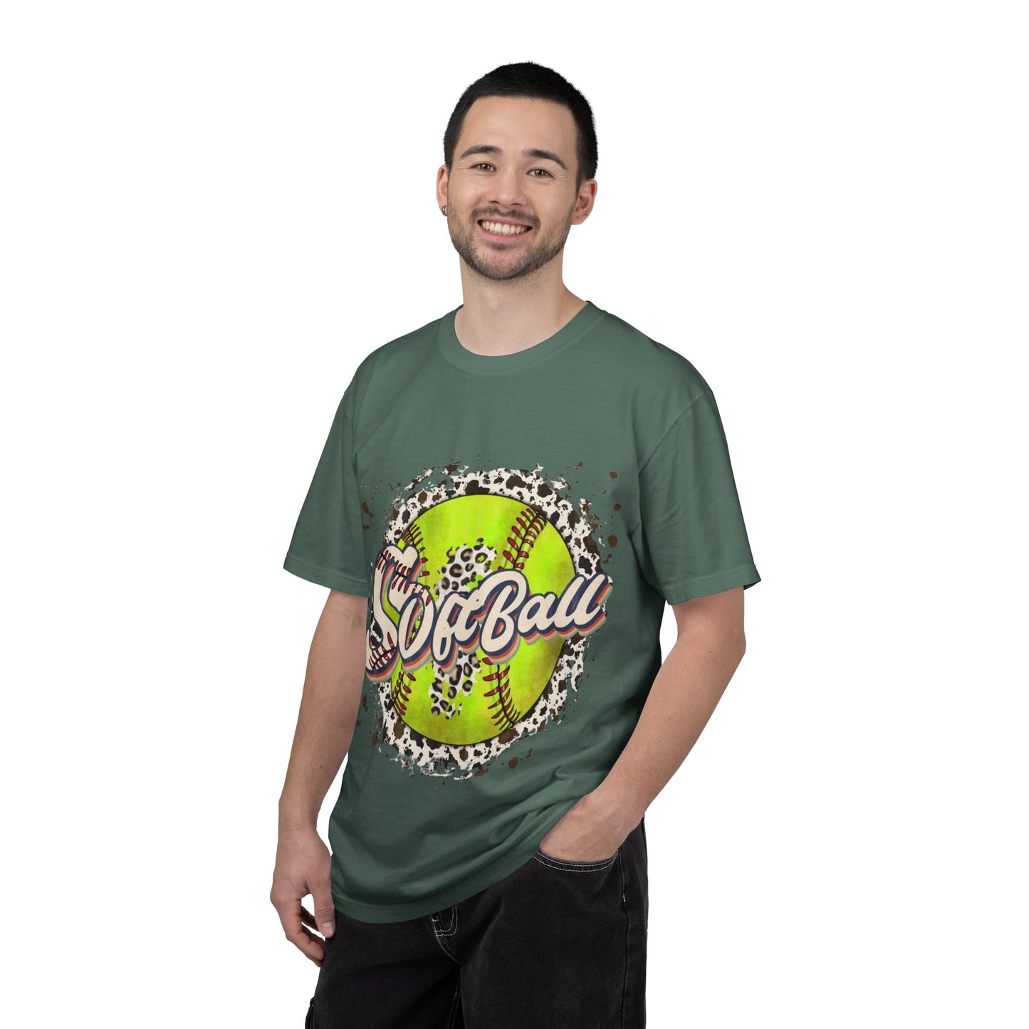 Softball Vintage Graphic T-Shirt — Neon Softball Logo Tee