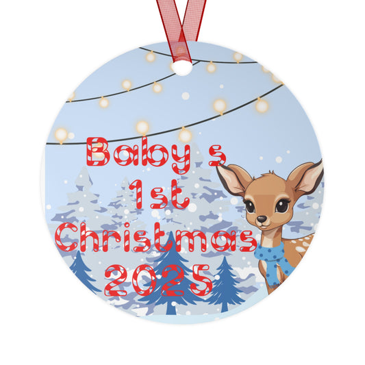 2025 First Christmas Metal Ornament for Baby