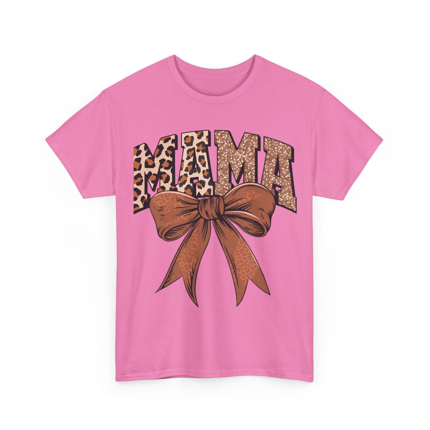 Leopard Mama & Bow- Unisex Heavy Cotton Tee