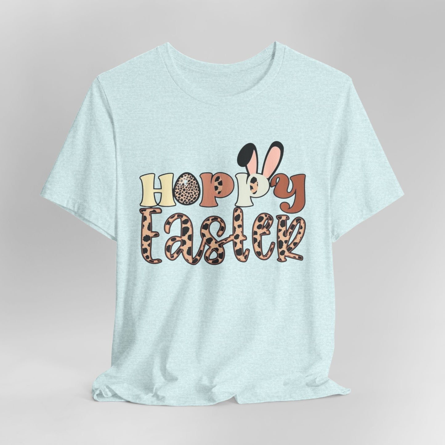 Happy Easter Leopard Print Tee — Cute Bunny Egg Holiday T-Shirt