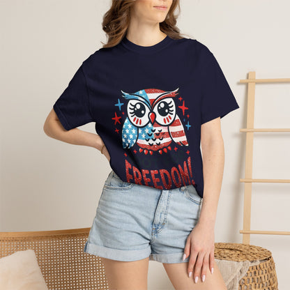 Patriotic 'Hoot for Freedom' Owl T-Shirt