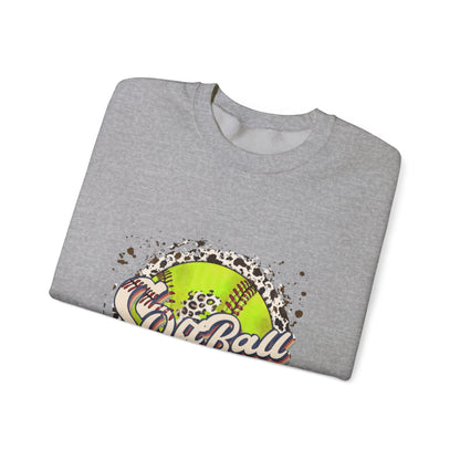Softball Graphic Crewneck Sweatshirt – Neon Softball Design