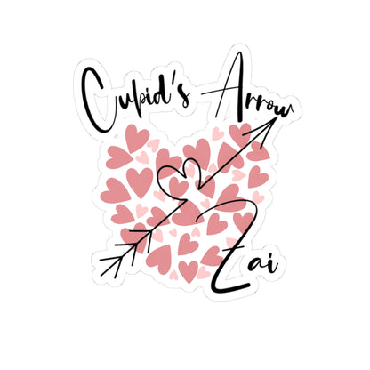 Cupid's Arrow Kiss-Cut Sticker — Heart Cluster Valentine Decor