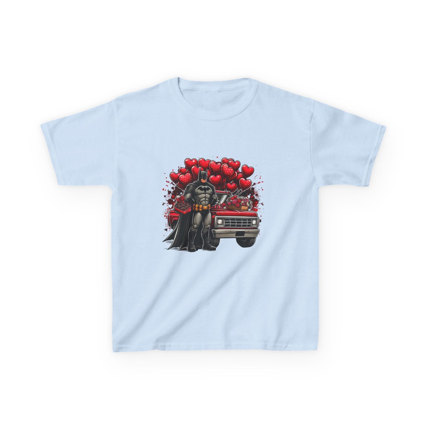 Kids Vader Valentine T‑Shirt — Darth Vader with Hearts and Vintage Car