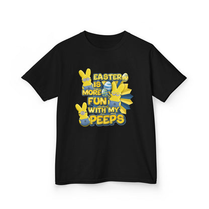 Kids Tee — "Easter Is More Fun With My Peeps" Cute Bunny & Chick Design
