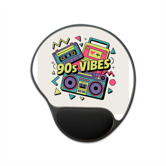 Colorful 90s Vibes Mouse Pad with Wrist Rest