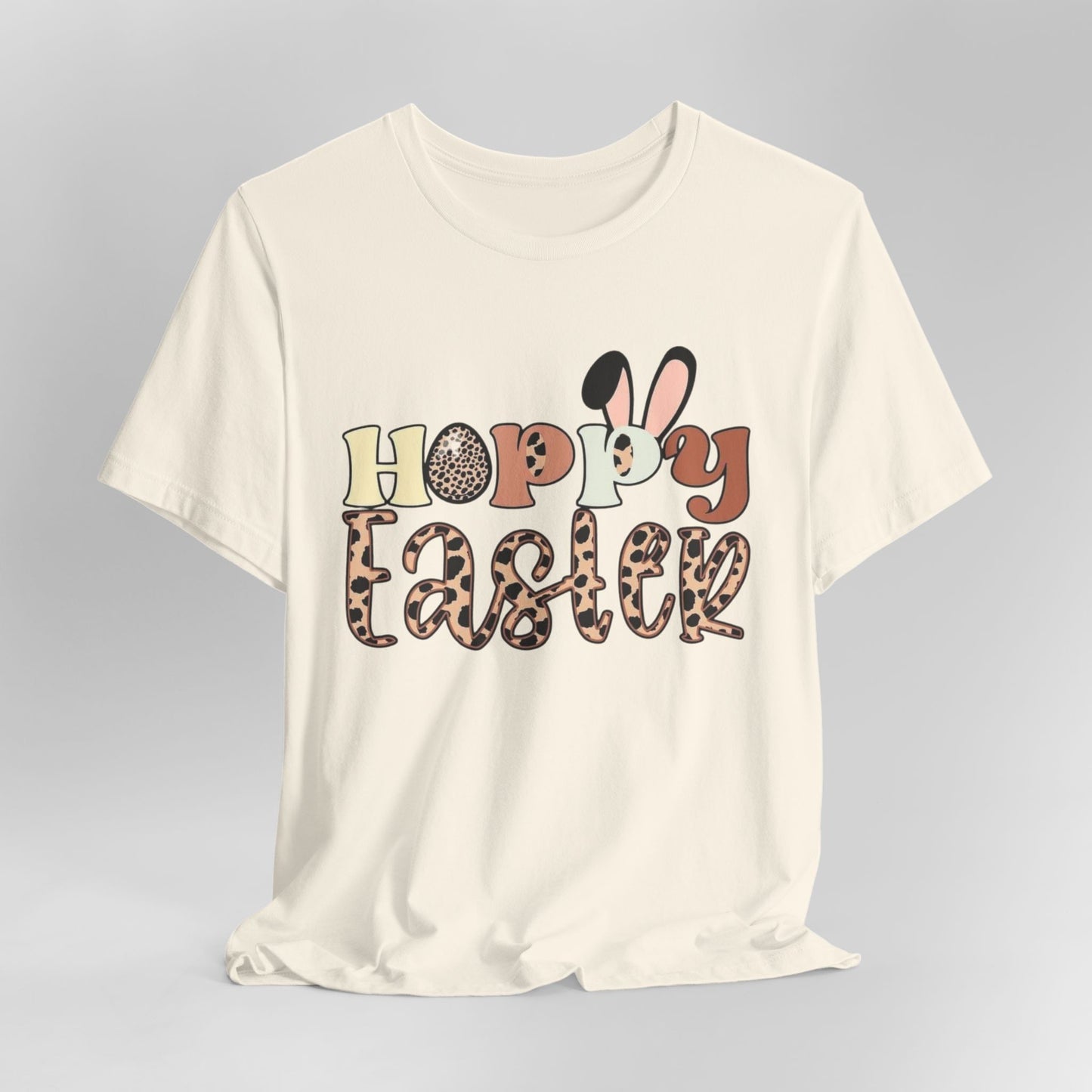 Happy Easter Leopard Print Tee — Cute Bunny Egg Holiday T-Shirt