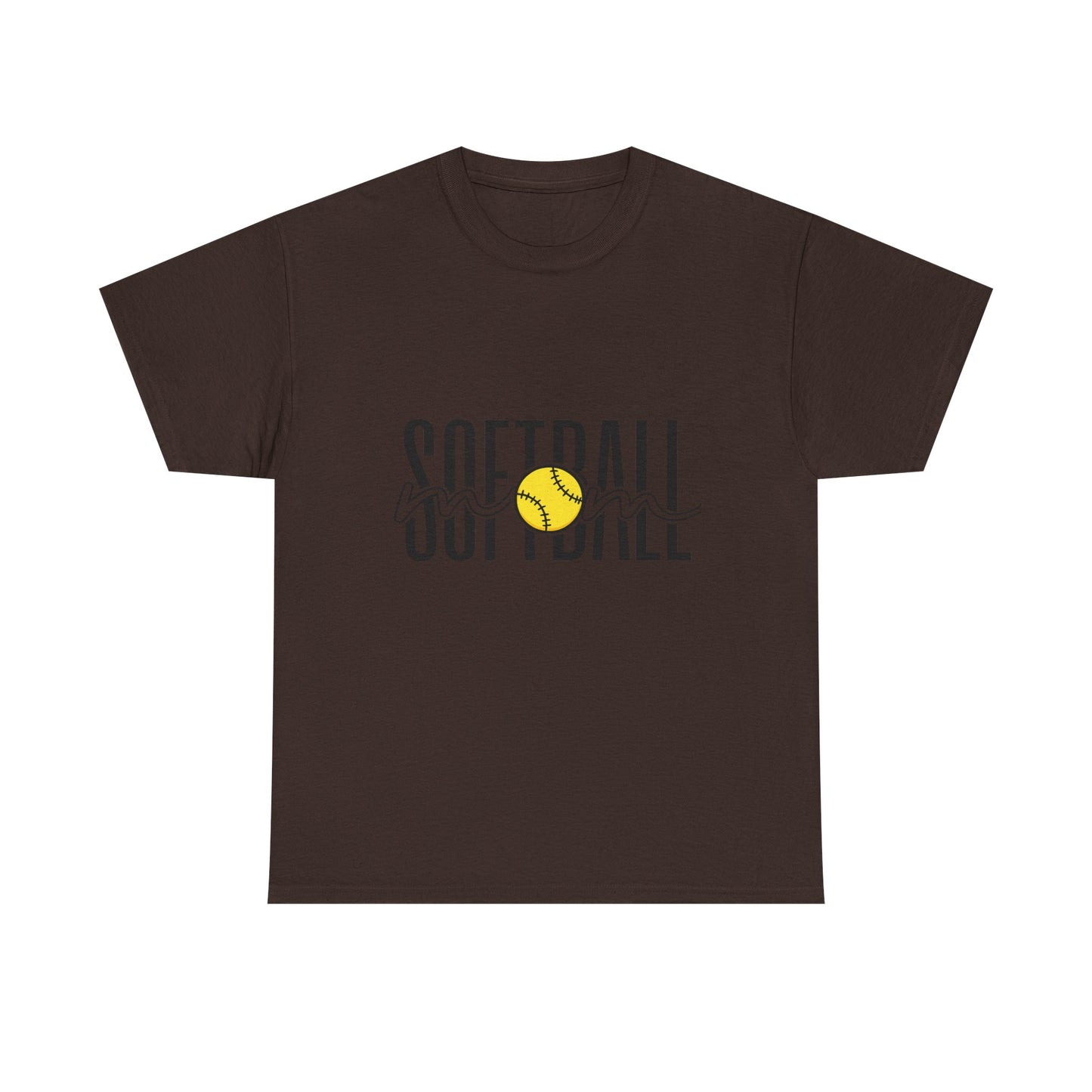 Softball Mom/Player Tee — Retro Script Softball Graphic T-Shirt