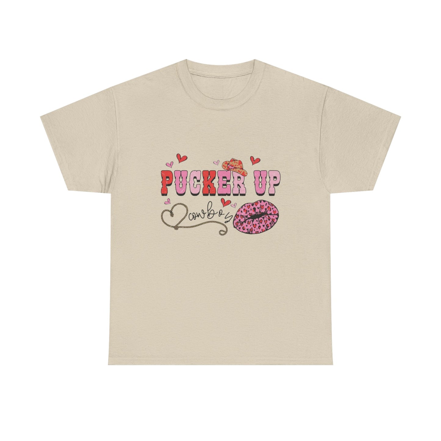 Pucker Up Kiss Graphic Tee – Cute Valentine’s Day Leopard Lip Design