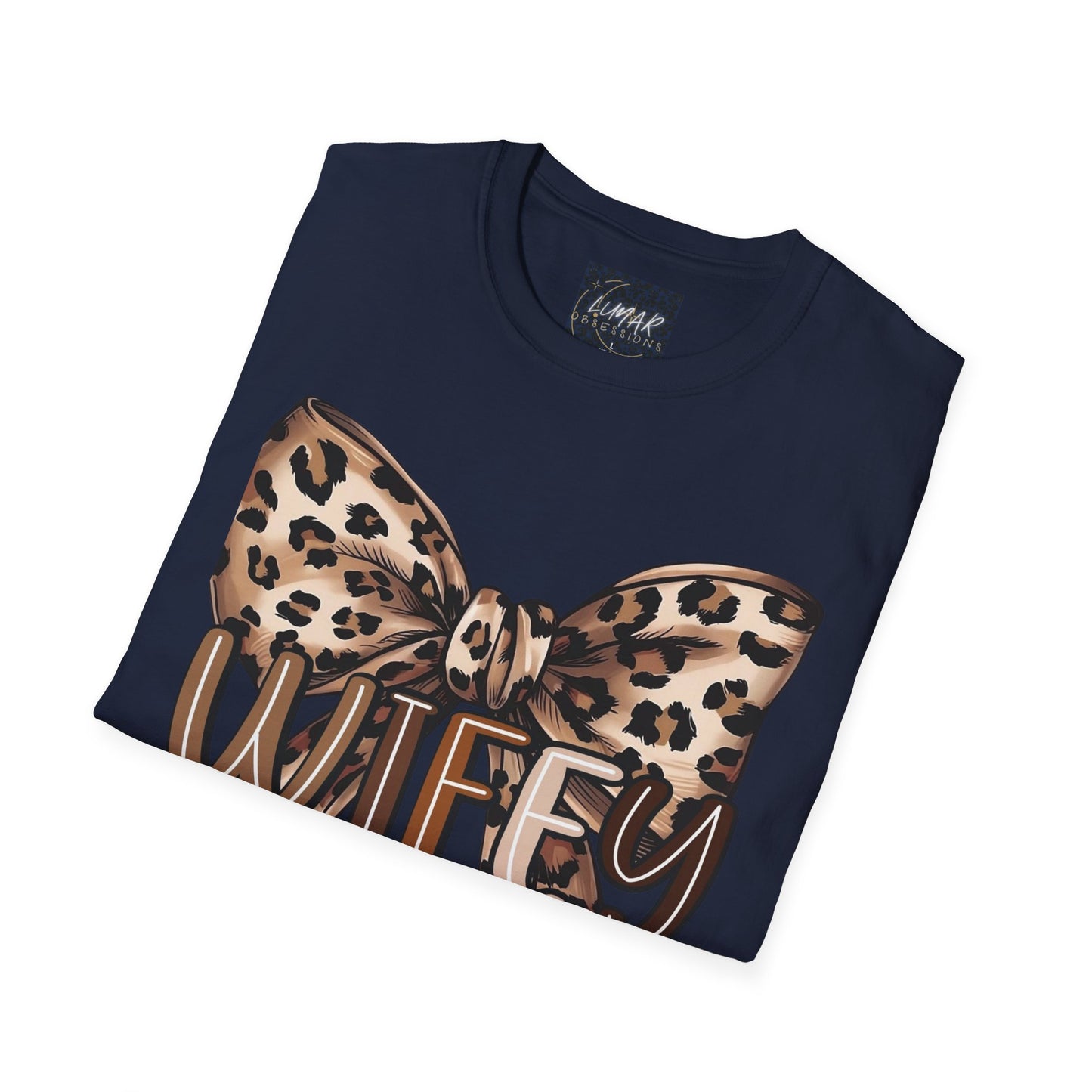 Wifey Leopard Bow T-Shirt — 'WIFEY' Leopard Print Bow Tee