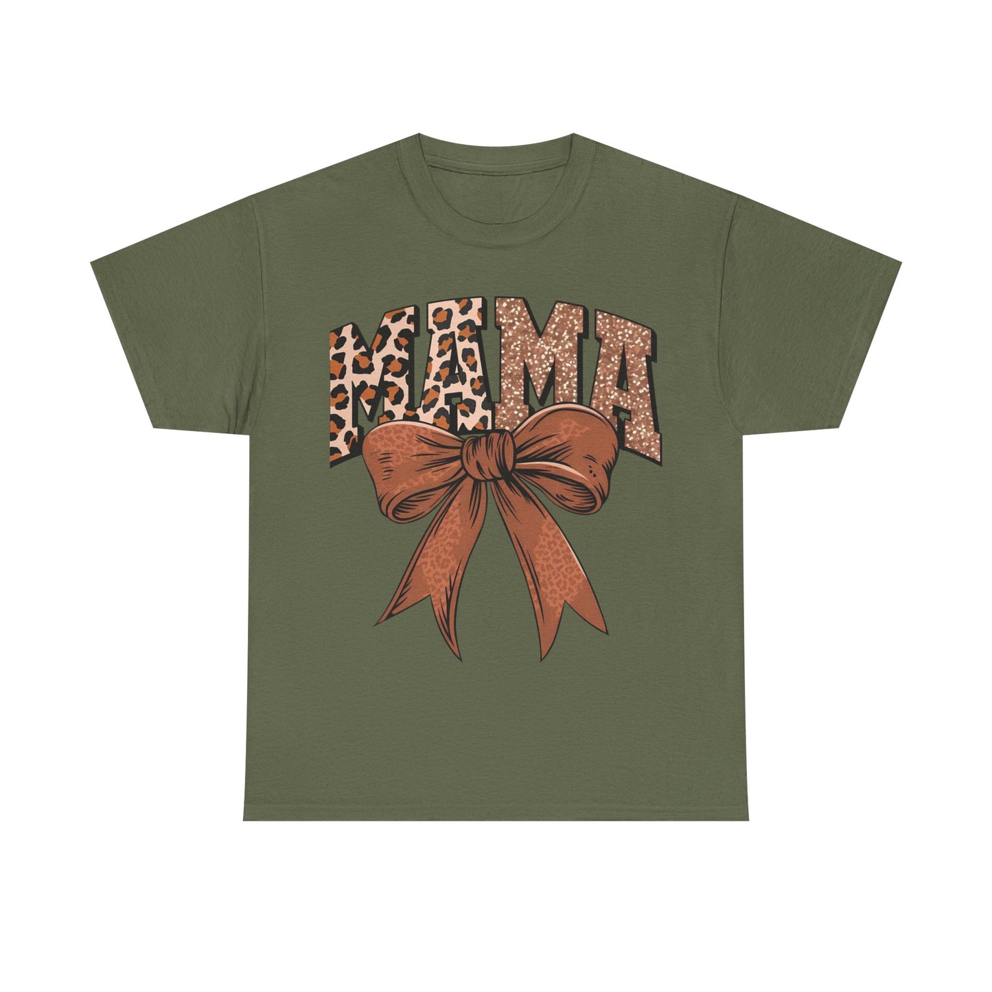 Leopard Mama & Bow- Unisex Heavy Cotton Tee