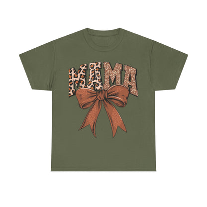 Leopard Mama & Bow- Unisex Heavy Cotton Tee