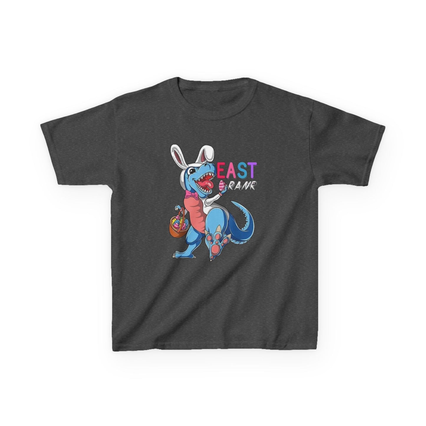 Kids 'Beast of Easter' Dino Bunny T‑Shirt — Cute Easter Dino with Basket