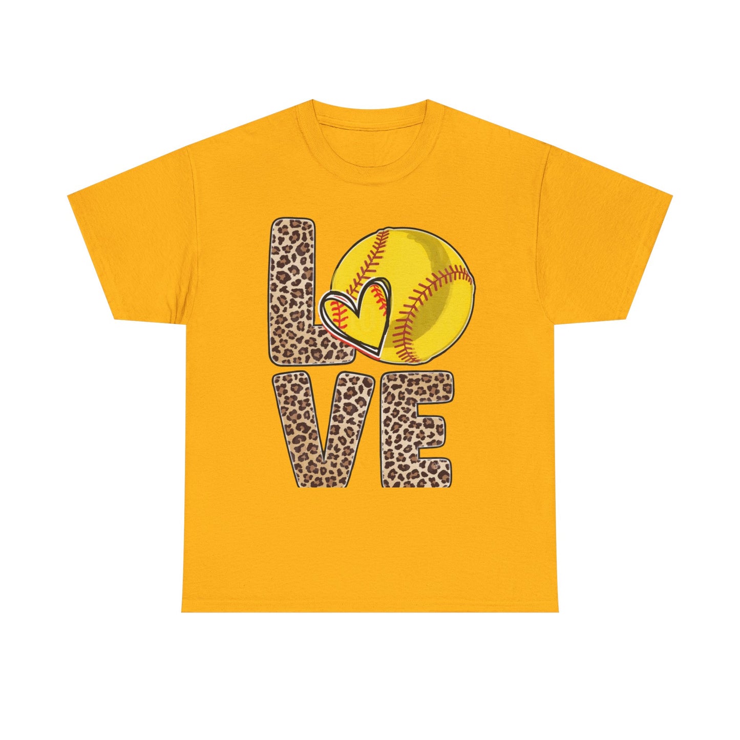 Softball Love Leopard Print T-Shirt