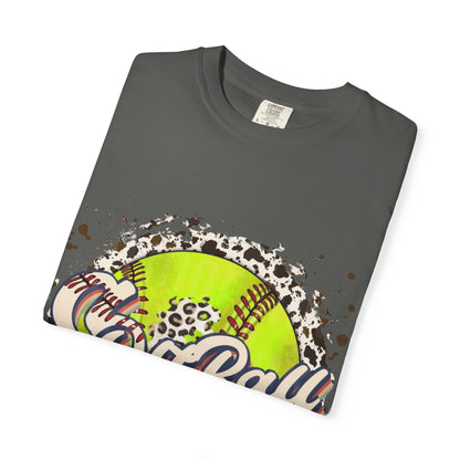 Softball Vintage Graphic T-Shirt — Neon Softball Logo Tee