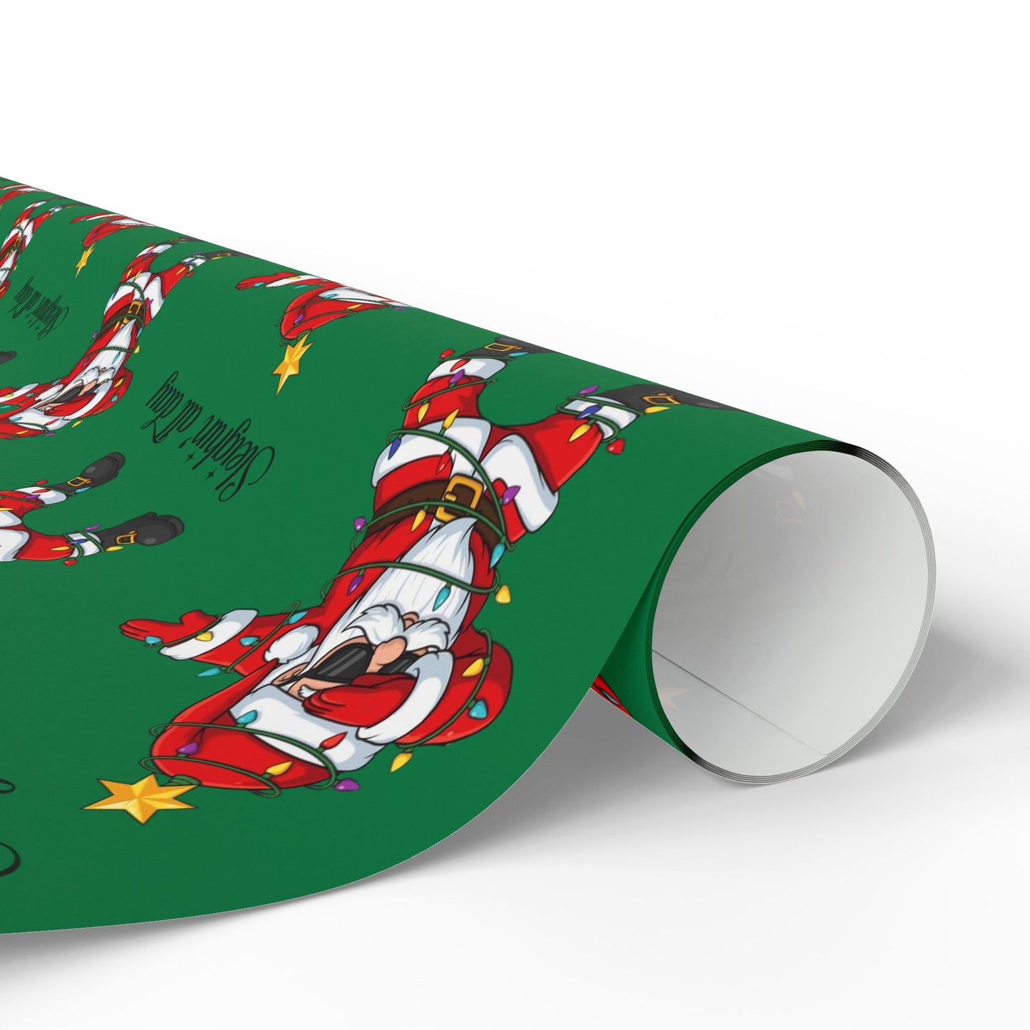 Dabbin' Santa Pattern Wrapping Paper Roll