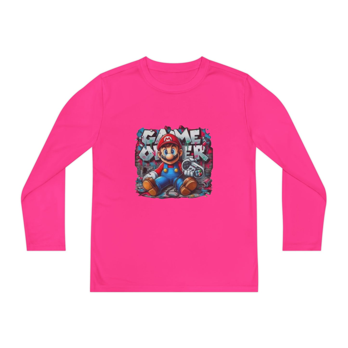 "Game Over" Graphic Youth Long Sleeve Gamer Character Tee