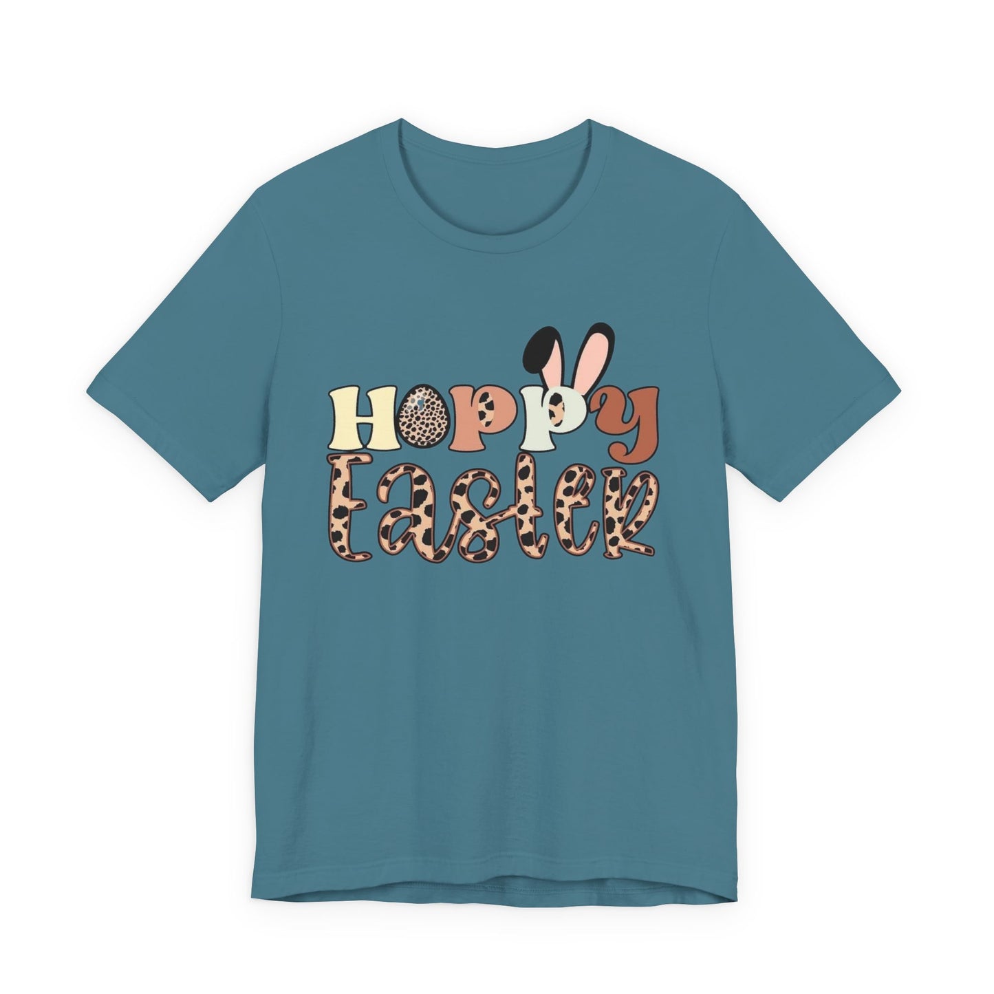 Happy Easter Leopard Print Tee — Cute Bunny Egg Holiday T-Shirt