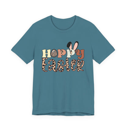 Happy Easter Leopard Print Tee — Cute Bunny Egg Holiday T-Shirt