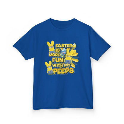 Kids Tee — "Easter Is More Fun With My Peeps" Cute Bunny & Chick Design