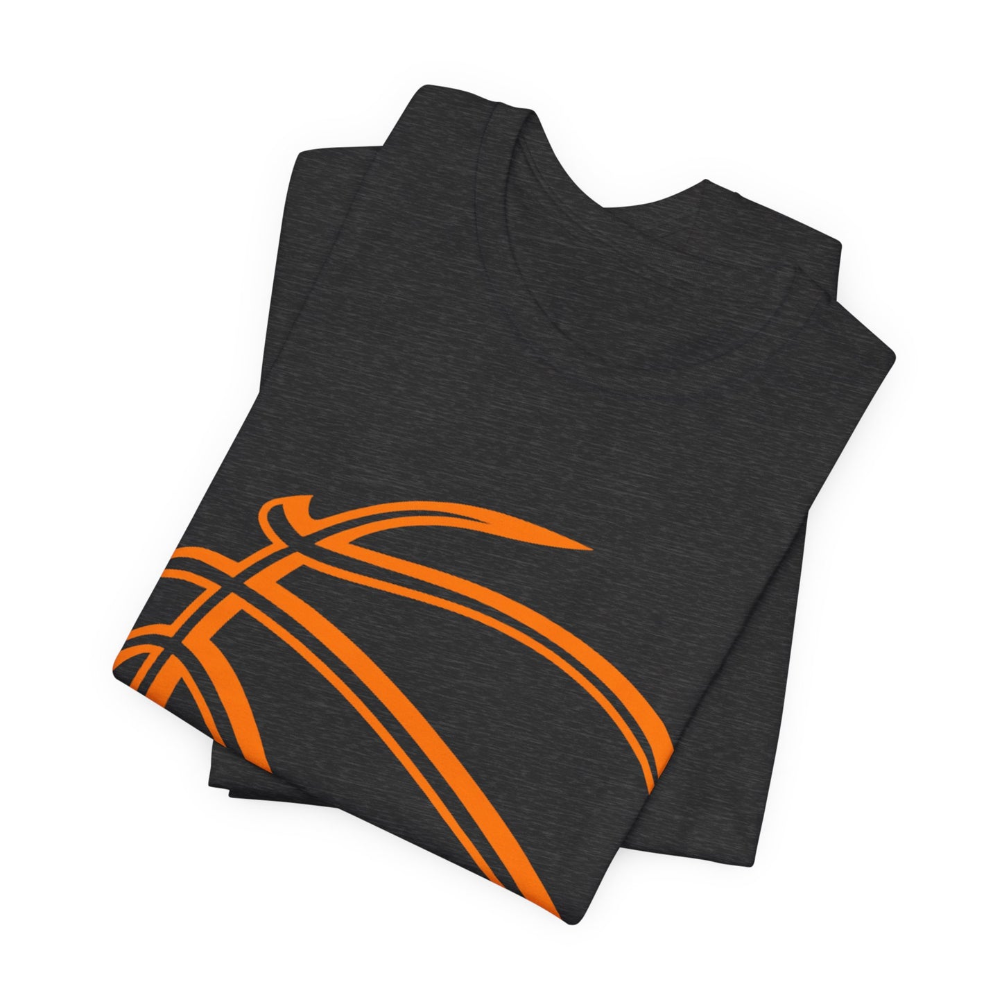 Basketball Line Art Tee — Orange Outline Basketball T-Shirt