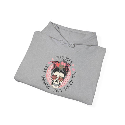 Hoodie — 'I Need Hugs, Just Kidding Don't Touch' Vintage Sloth Graphic Hoodie