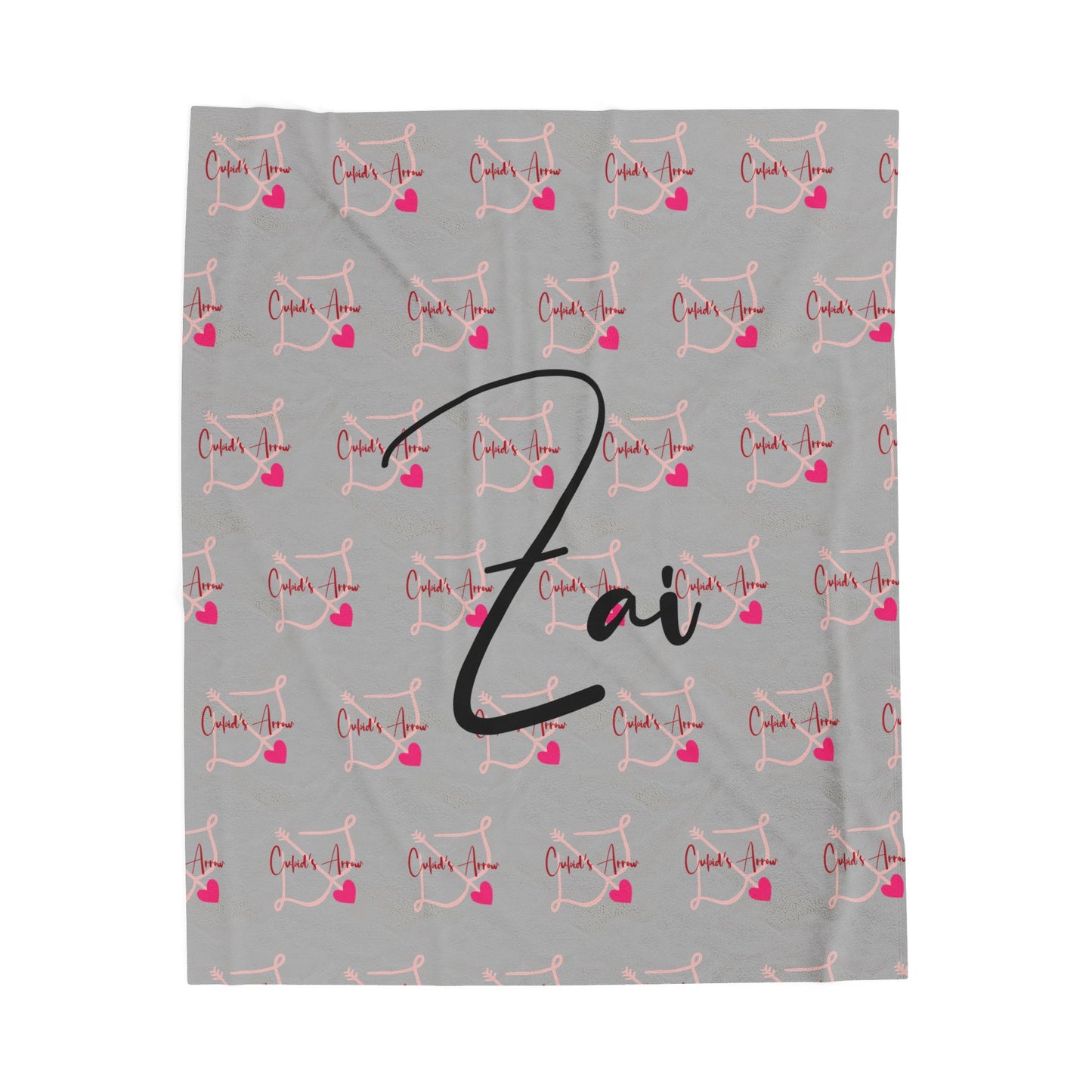 Gray- Cupid's Arrow Merch- Velveteen Plush Blanket