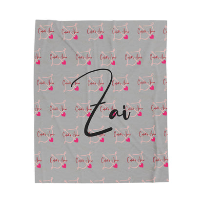 Gray- Cupid's Arrow Merch- Velveteen Plush Blanket