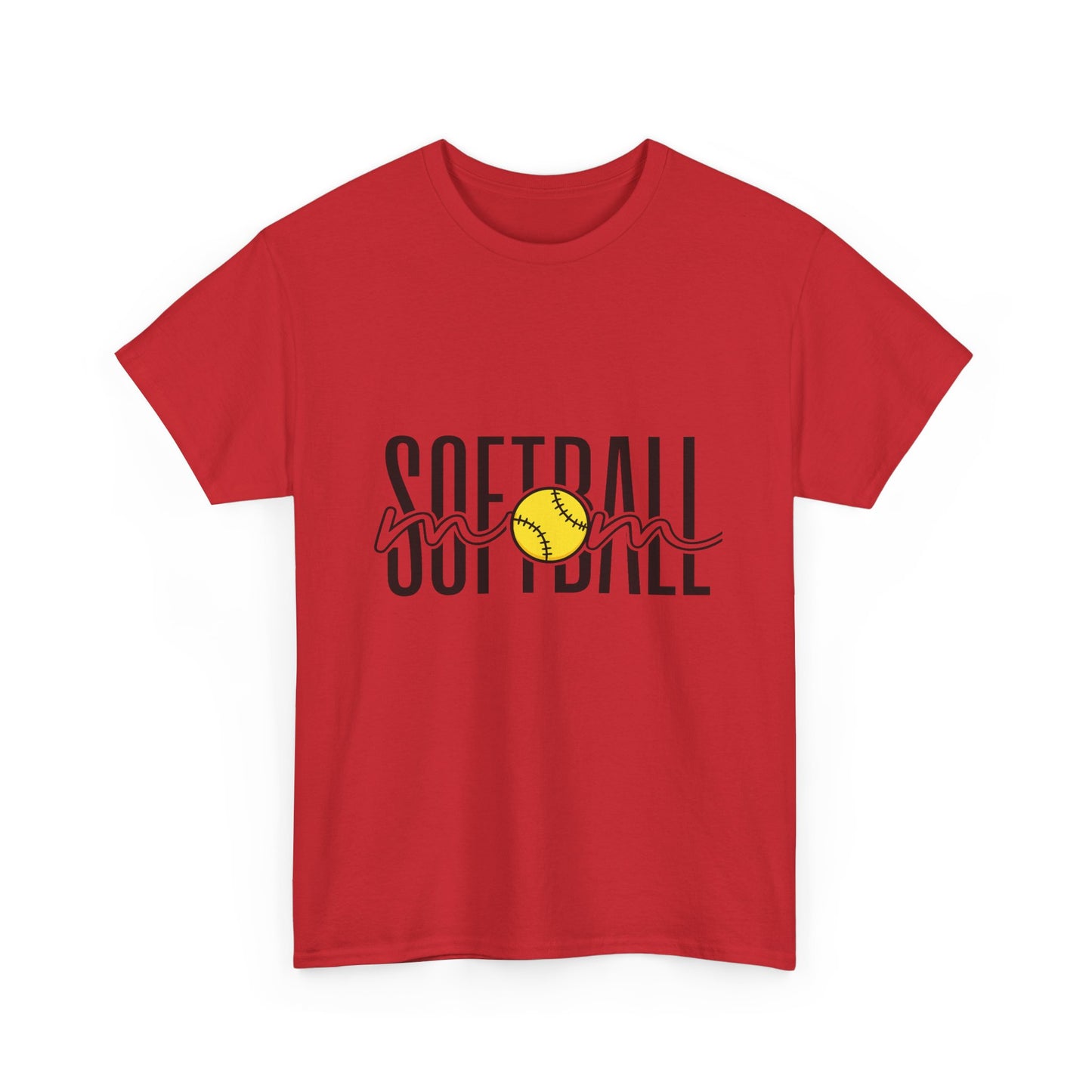 Softball Mom/Player Tee — Retro Script Softball Graphic T-Shirt
