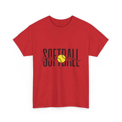 Softball Mom/Player Tee — Retro Script Softball Graphic T-Shirt
