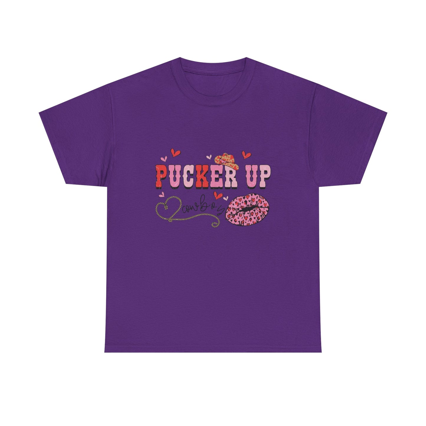 Pucker Up Kiss Graphic Tee – Cute Valentine’s Day Leopard Lip Design